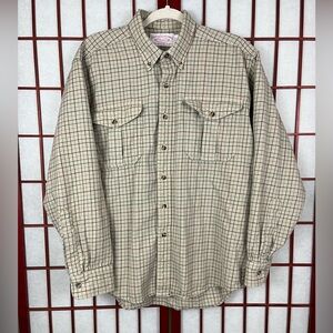 Vintage Genuine Filson Garment Tan Wool Plaid Flannel